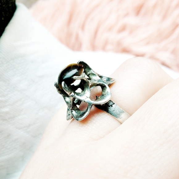 Handmade Modernist Taxco Tiger's Eye Ring - Picture 4 of 10